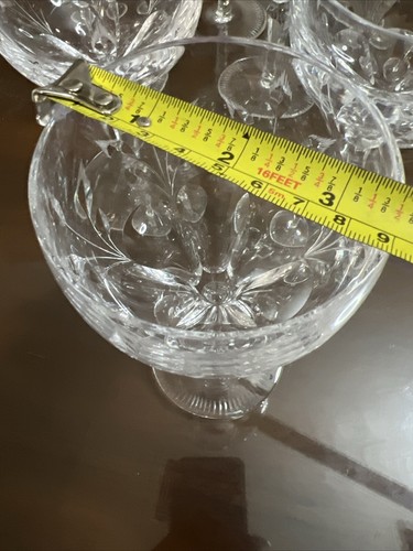 10 Cut Crystal Wine Glasses 24% Lead crystal 6 3/4”x 3 3/4”- Beautiful Antique - Picture 10 of 17