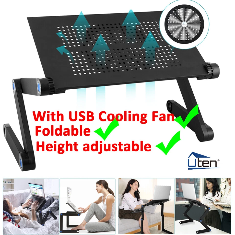 Laptop Stand Ergonomic Portable Laptop Stand Height Adjustable with Cooling Fan - Image 4 of 4