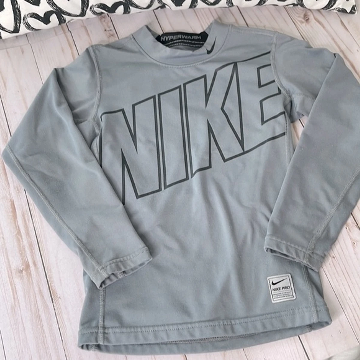 Kids NIKE Pro Hyperwarm Dri Fit Heat Gear Long Sleeve Shirt Size