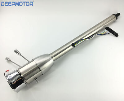 32'' Polished Finished Tilt Manual Steering Column w/ 9 Hole Wheel Adapter No Key