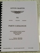 ASTON MARTIN V8 SALOON VOLANTE VANTAGE PARTS MANUAL