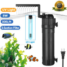 UV Sterilizer Filter Light Oxygen Internal Pump Aquarium Fish Pond Tank Clean