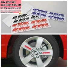 Set of 4 - Work Wheels Auto Decals Universal Reflective Stickers Wheel Rim Truck
