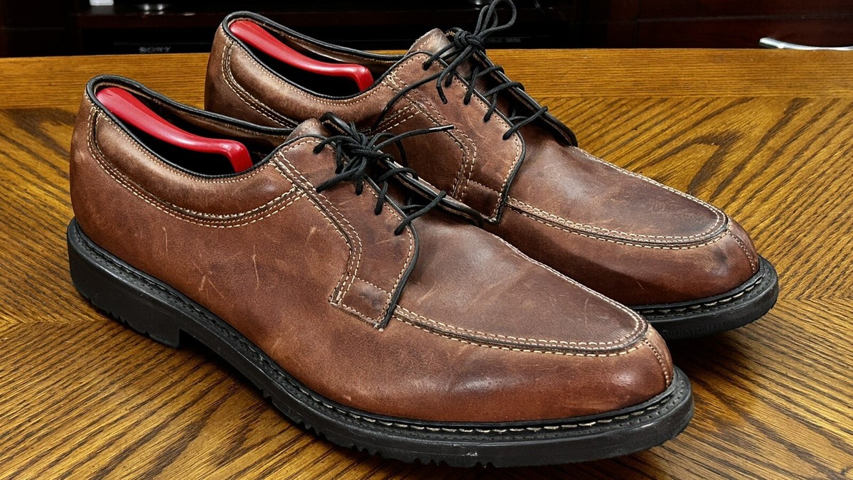 Allen Edmonds Wilbert Leather Mens 9.5 D Oxford Moc Shoes Like New Allen Edmonds Wilbert Shoes Mens Size 10 D Brown Leather Moc  main image 3