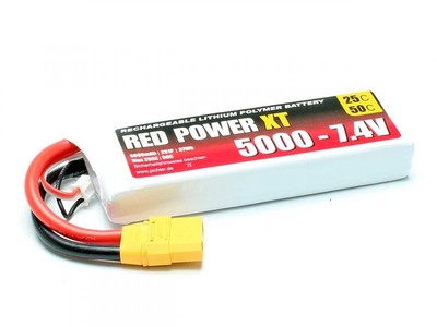 RED POWER LiPo Akku RED POWER XT 5000 - 7,4V / 15454