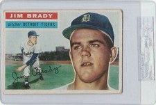 1956 TOPPS #126 JIM BRADY ROOKIE WHITE BACK WB RARE DETROIT TIGERS WOW LOW SP