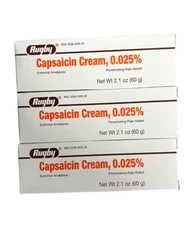 Rugby Capsaicin Cream 0.025% Regular Strength Pain 60gm ( 3 pack )  white __