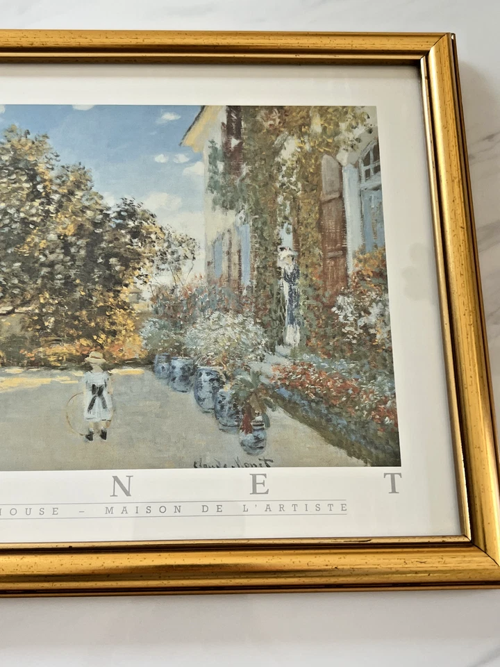 Vintage Framed Art Print “The Artist’s House at Argenteuil” by Claude Monet - Image 4 of 4