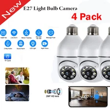 LOT 4Pack E27 Light Bulb Security Camera Wireless WiFi 360° IR Night Smart 1080P