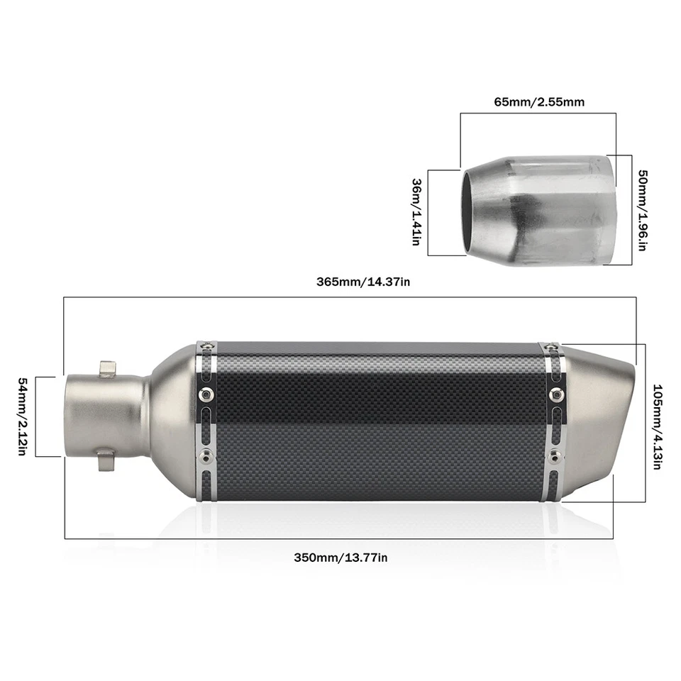 Motorcycle Exhaust Muffler Tail Pipe DB Killer For Honda CBR250R CBR500R CBR600F - Изображение 2 из 4