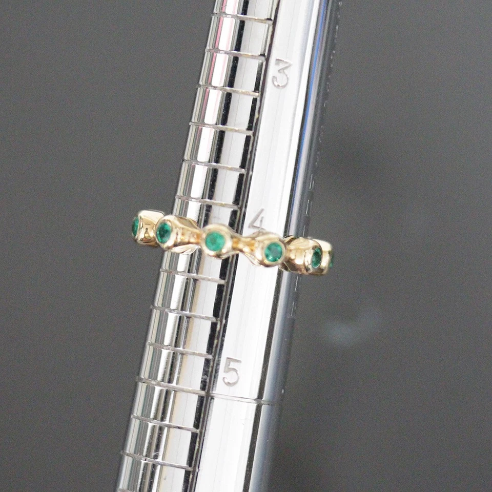 Anillo Círculo Completo Esmeralda Chanel Oro Amarillo 18K EE. UU. 4 Auténtico 5479A Foto 3 de 4