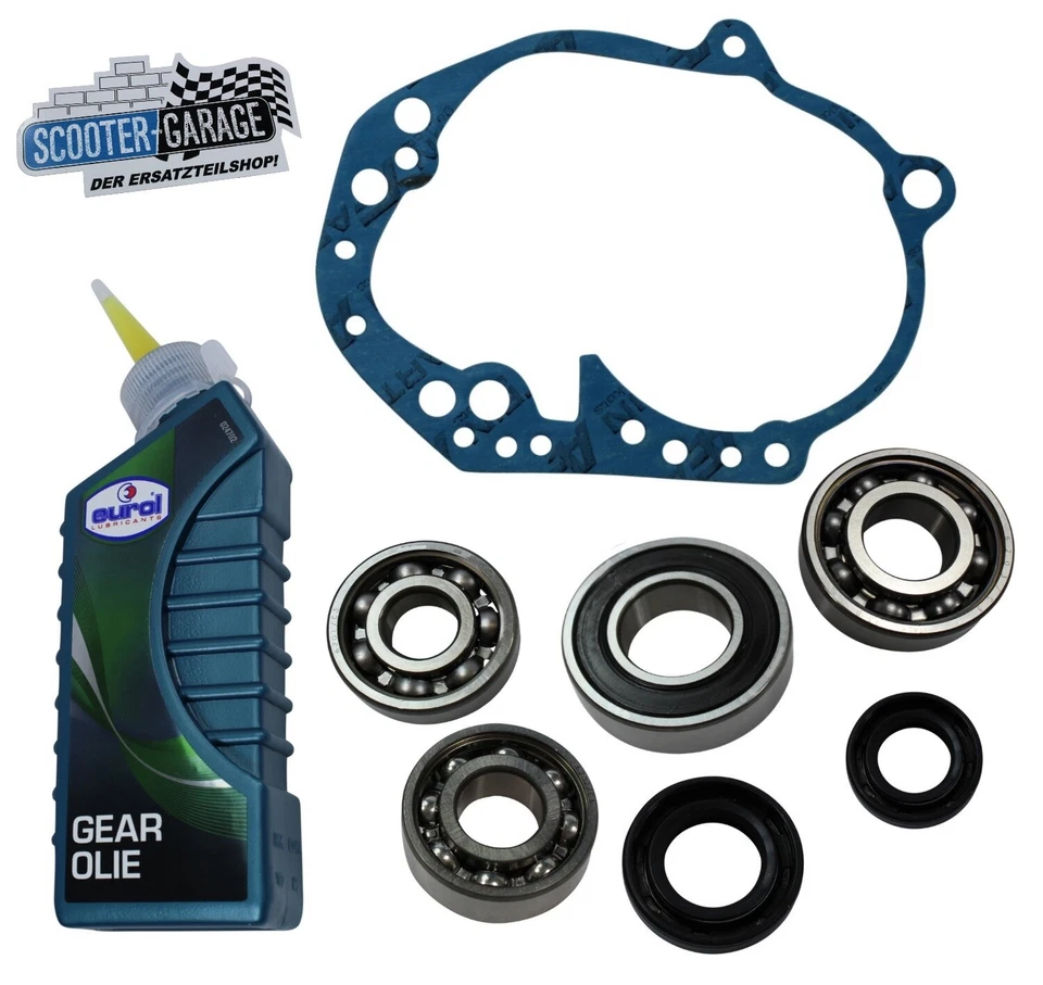 Getriebelager Set + Dichtung + Getriebeöl für Peugeot Speedfight 2 50 2T