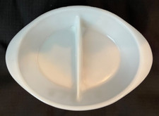 Vintage Glasbake Green Crazy Daisy Spring Blossom Divided Casserole Dish