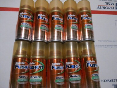 10 Gillette Fusion Hydra smooth Shave Gel 2.5oz Each