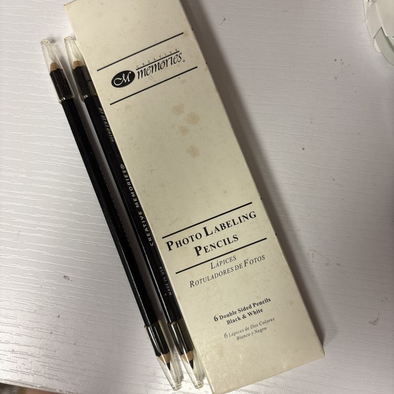 Creative Memories photo labeling pencils double sided pencils black/white unused