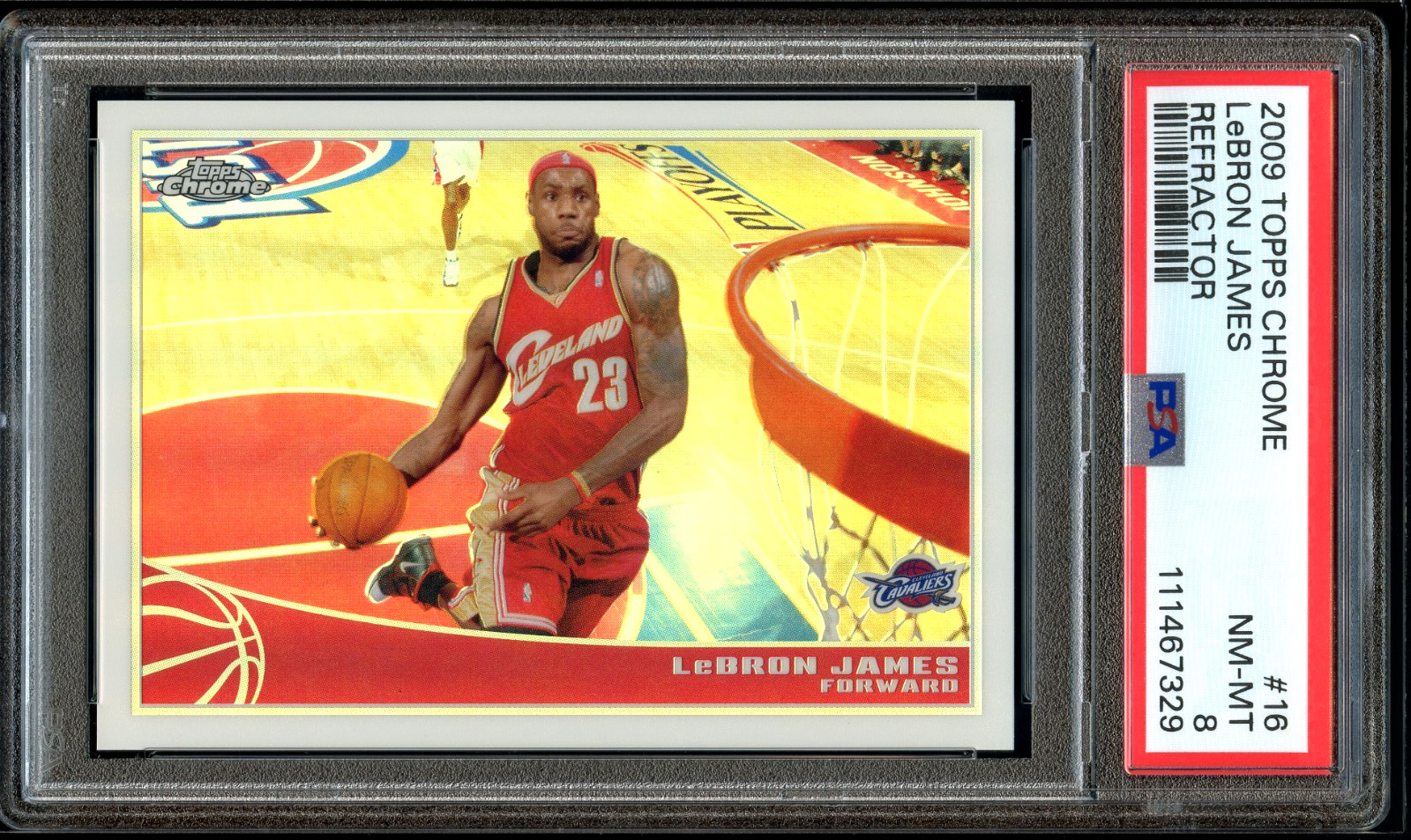 LeBron James 2009 Topps Chrome #16 Refractor /500 PSA 8 NM-MT