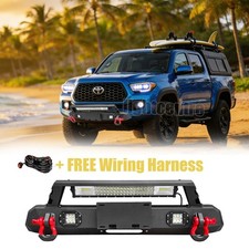 Offroad Steel Stubby Front Bumper W Led Lights Fit 2016-2023 Toyota Tacoma