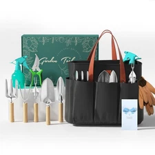 9-Piece Garden Tool Set - Heavy Duty Gardening Hand Tools with Ergonomic Non-...