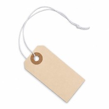 Manila Tags With Elastic String - 1, 2 3/4" x 1 3/8", Box of 250 Paper Label...