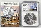 2022 $1 American Eagle NGC MS70 US State Series Missouri 1 oz .999 Silver Coin