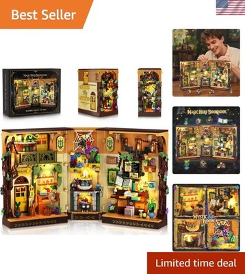 Magical 930 PCS Book Nook Building Set with LED Lights for Enchanting Decor