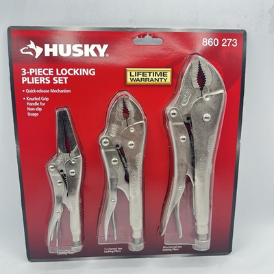 #ad Husky Locking Pliers Set 3 Piece BRAND NEW 860273 860 273 $20.65