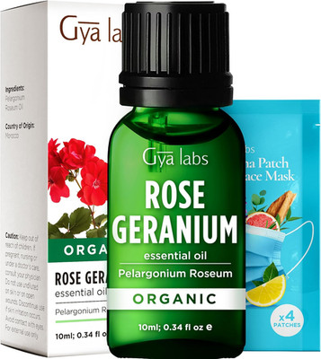 Gya Labs Organic Rose Geranium Essential Oil 0.34 Fl Oz for Skin & Hair