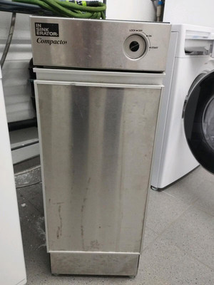 Müllpresse , Haushalt, elektrisch, Insinkerator, gebraucht, silber, gelber Sack