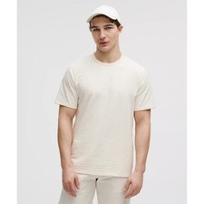 Lululemon Organic Cotton Classic-Fit T-Shirt Ivory Stripe Size Large NWT