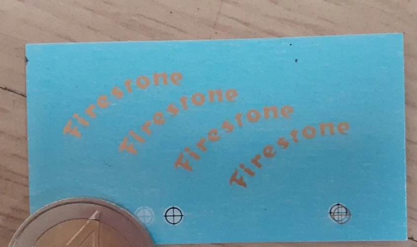 décalcomanie décalque 1/18 pfirestone couleur or pour flanc de pneu gros bac - Photo 1/1