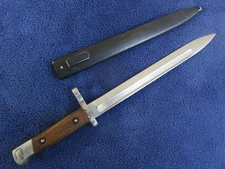 ORIGINAL ANTIQUE M1895 AUSTRIA MANNLICHER RIFLE UNMARKED BAYONET AND SCABBARD