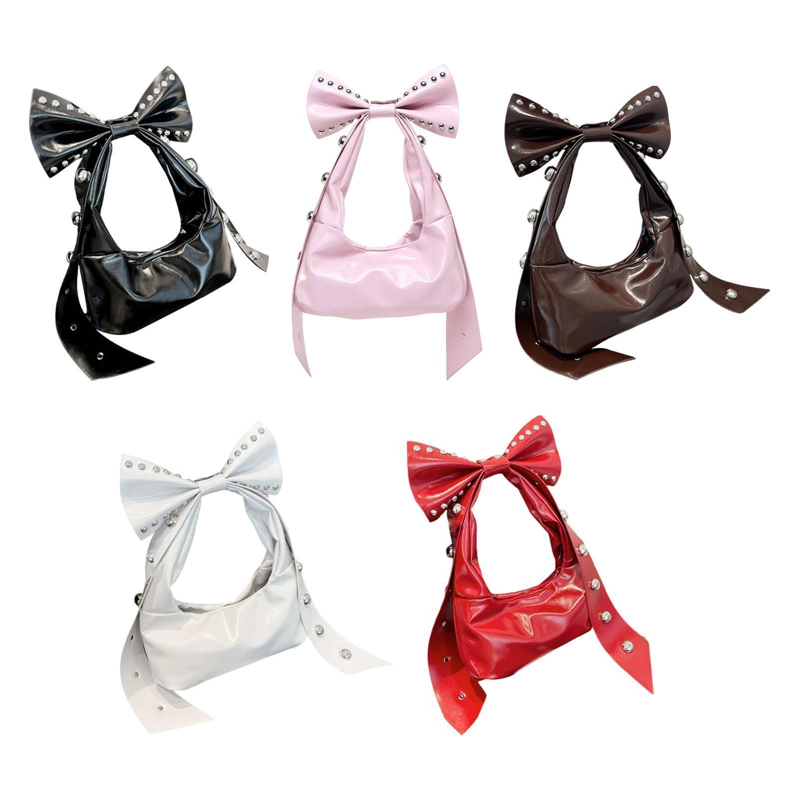 Goth Bow Shoulder Tote Bag for Women Large Casual Work & Vacation Pouch  -image