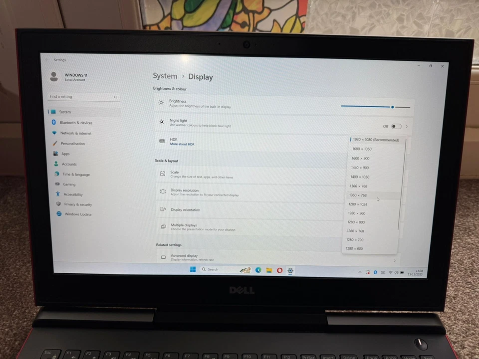 Dell Inspiron 15 7000 Gaming Laptop - i7, GTX 1050 Ti, 16GB, 512GB SSD+1TB HDD - Image 4 of 4