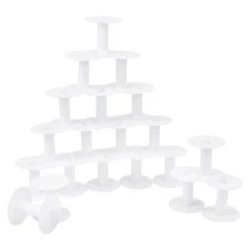20 Packs Small Empty Spools White Plastic Spools Wire Weaving Bobbins Ribbon