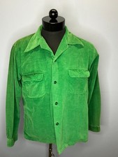 1940's 1950's Green Corduroy Loop Shirt rockabilly size 16.5 rare 99 USA