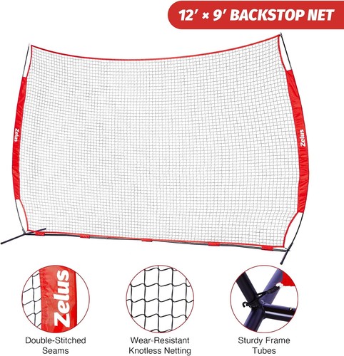 ZELUS Collapsible Barricade Backstop Net 12x9 ft, Net for Lacrosse, Baseball - Picture 7 of 12