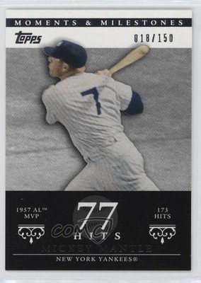 2007 Moments & Milestones /150 Mickey Mantle (1957 AL MVP 173 Hits) #75 HOF 4ib