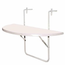 ALCO Balkonhängetisch 100 x 50 cm weiß Gestell aus Stahl in weiß, Tischplatte...