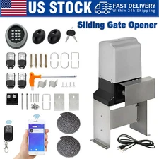 3300LBS Electric Automatic Sliding Gate Opener Motor APP+Keypad+4 Remote Control