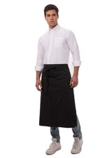 Chef Works Unisex Bistro Chef Apron Black/White Pinstripe
