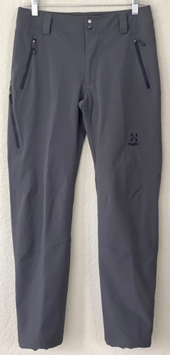 HAGLOFS Softshell Moran Hiking Outdoor Hem Cinch Pants Gray Wms Size 6