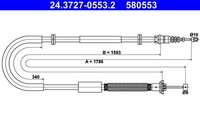ATE Seilzug, Feststellbremse 24.3727-0553.2 FüR Fiat