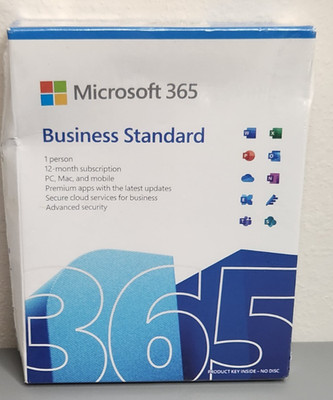 Microsoft 365 Business Standard 12-Month 1 Person Premium Apps KLQ-00659 Sealed