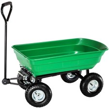 NEW Heavy Duty Green Garden Cart with Tipping Barrow Trolley - Garden - Home