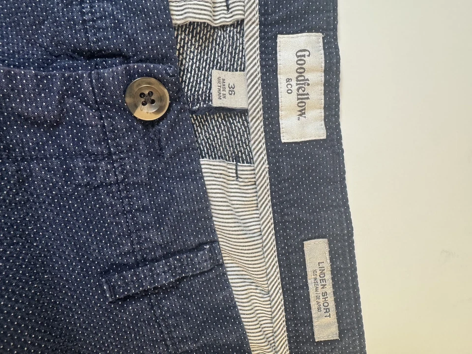 Pantalones Cortos Goodfellow de Lino para Hombres 36 Azul Tilo Cortos Ligeros Verano Informales Foto 4 de 4