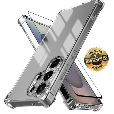 For Samsung Galaxy S26 Ultra S26+ Clear Slim TPU Phone Case + Screen Protector