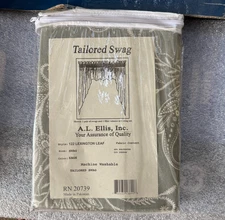 Ellis Curtain Lexington Leaf 56 in. W x 24 in. L Tailored Tier Pair in Sage