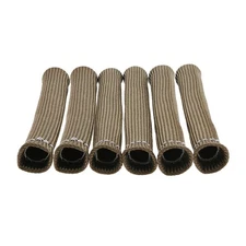 6X 2500° 6" Spark Plug Wire Boots Protector Titanium Sleeve Heat Shield Cover