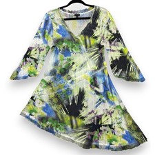Vestido Komarov Mujer L Multicolor Sublimación Dobladillo Asimétrico Acuarela