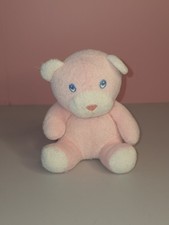 Vintage Eden Pink Teddy Bear terry cloth rattle plush pastel Small Rare